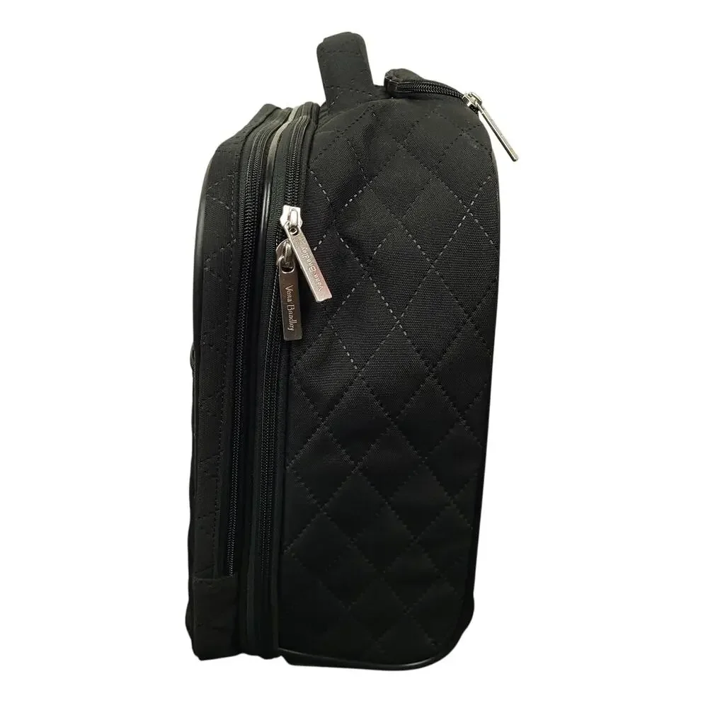 Vera Bradley Quilted Rolling Carry On Travel Bag Luggage Suitcase Black